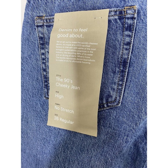 NWT Everlane Womens The 90s Cheeky Jean Size 26 Button Fly High Rise Str… - Picture 11 of 15